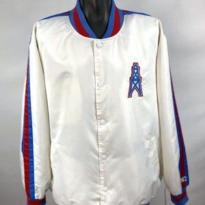 HOUSTON OILERS NFL  STARTER Snap Down White Jacket 4X (Rare)